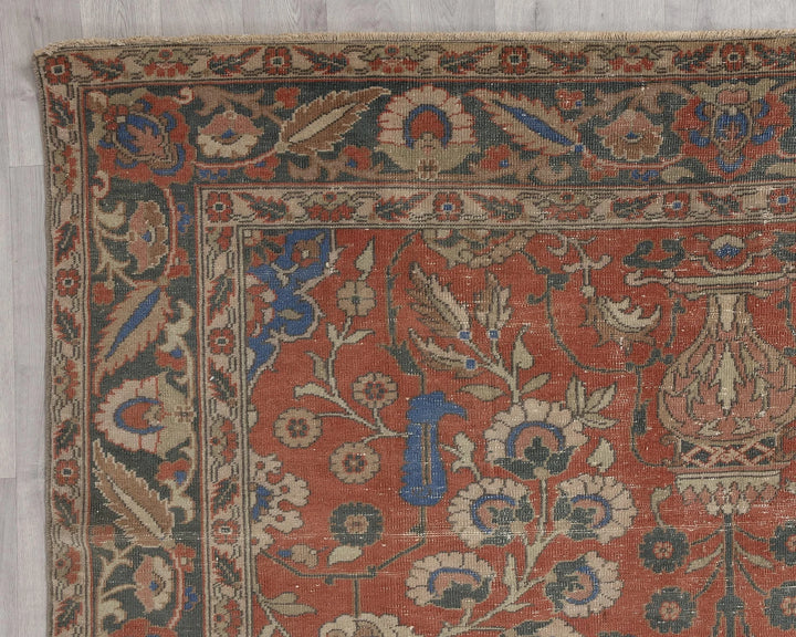 Multicolor Turkish Oushak Rug 6'11" x 9'9" Hand-Knotted | No. VR24306