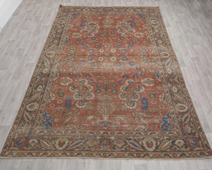 Multicolor Turkish Oushak Rug 6'11" x 9'9" Hand-Knotted | No. VR24306