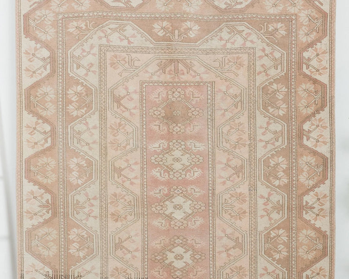 Beige Turkish Oushak Rug 7' 10" x 5' 7" Hand-Knotted | No. VR24369