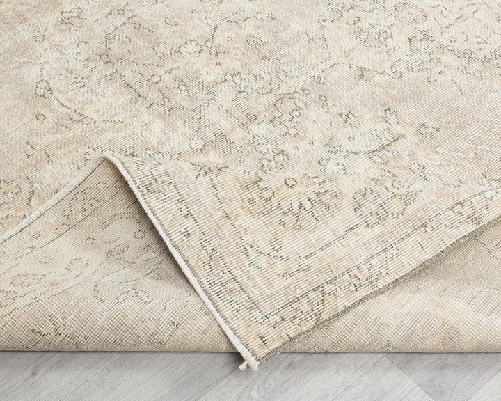 Beige Turkish Oushak Rug 6'4" x 9'11" Hand-Knotted | No. VR24431