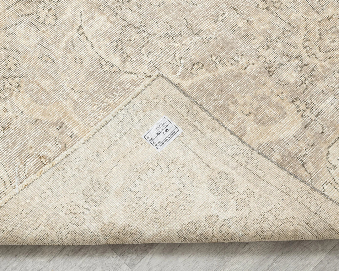 Beige Turkish Oushak Rug 6'4" x 9'11" Hand-Knotted | No. VR24431