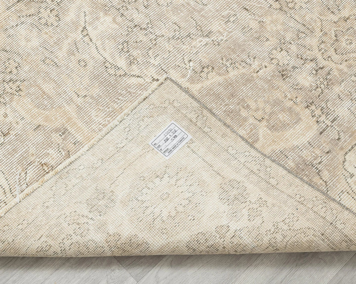Beige Turkish Oushak Rug 6'4" x 9'11" Hand-Knotted | No. VR24431