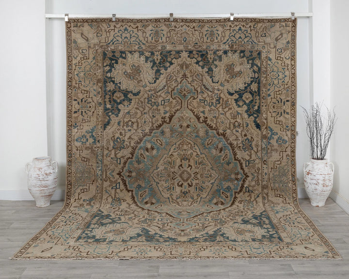 Multicolor Turkish Oushak Rug 8'6" x 11'4" Hand-Knotted