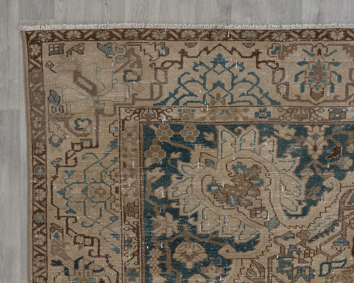 Multicolor Turkish Oushak Rug 8'6" x 11'4" Hand-Knotted pattern