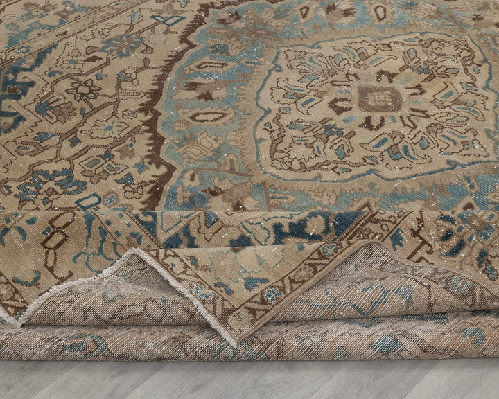Multicolor Turkish Oushak Rug 8'6" x 11'4" Hand-Knotted field