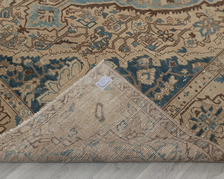 Multicolor Turkish Oushak Rug 8'6" x 11'4" Hand-Knotted texture