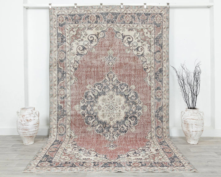 Multicolor Turkish Oushak Rug 6' 4" x 10' 5" Hand-Knotted