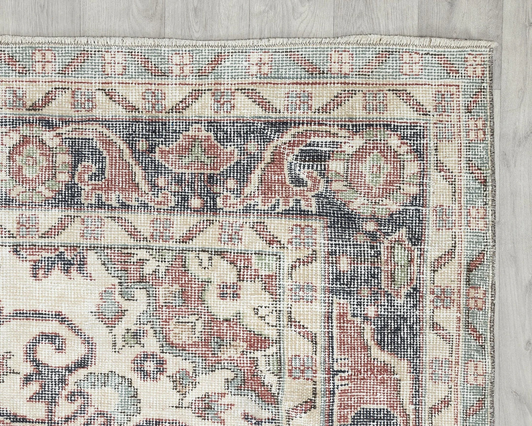 Multicolor Turkish Oushak Rug 6' 4" x 10' 5" Hand-Knotted pattern