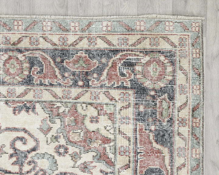 Multicolor Turkish Oushak Rug 6' 4" x 10' 5" Hand-Knotted pattern