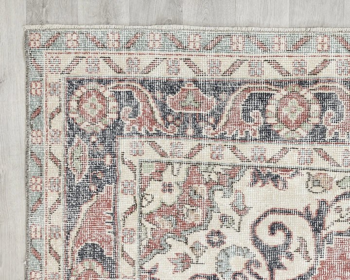 Multicolor Turkish Oushak Rug 6' 4" x 10' 5" Hand-Knotted border