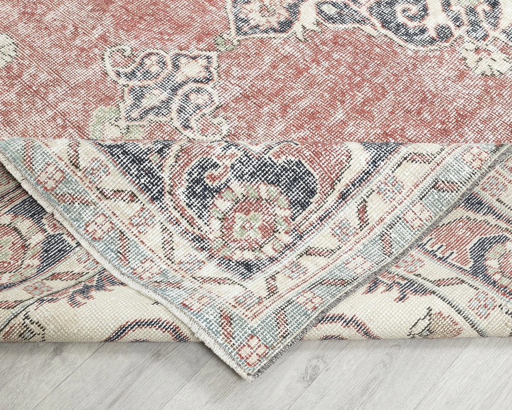 Multicolor Turkish Oushak Rug 6' 4" x 10' 5" Hand-Knotted field