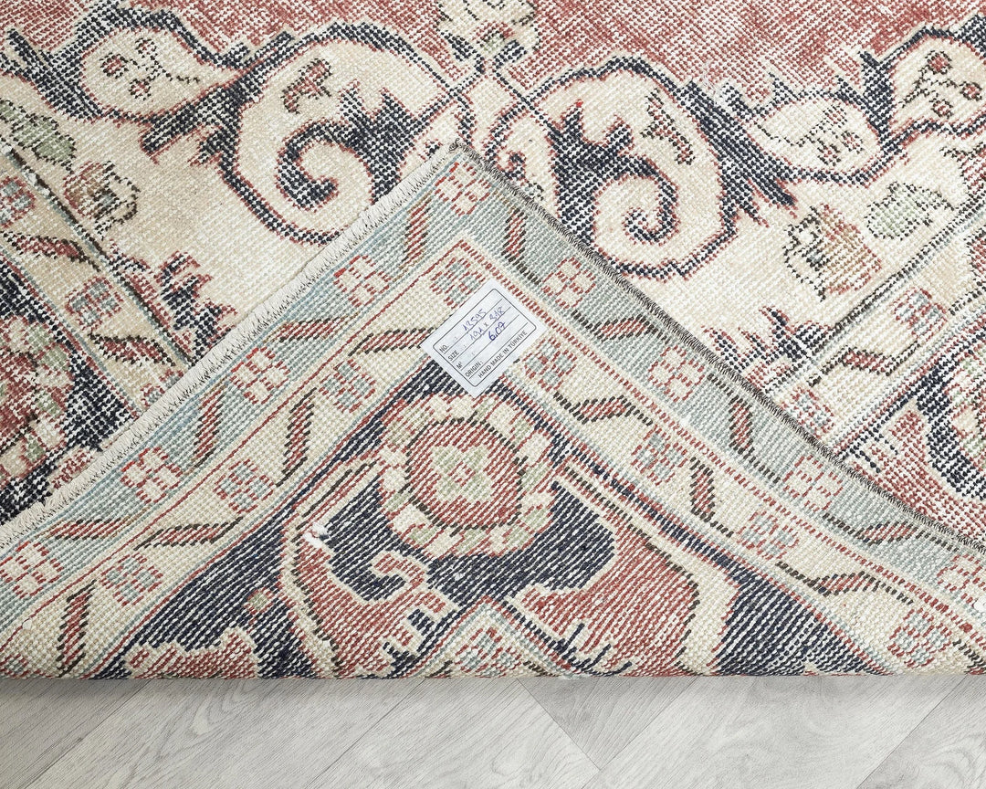 Multicolor Turkish Oushak Rug 6' 4" x 10' 5" Hand-Knotted texture