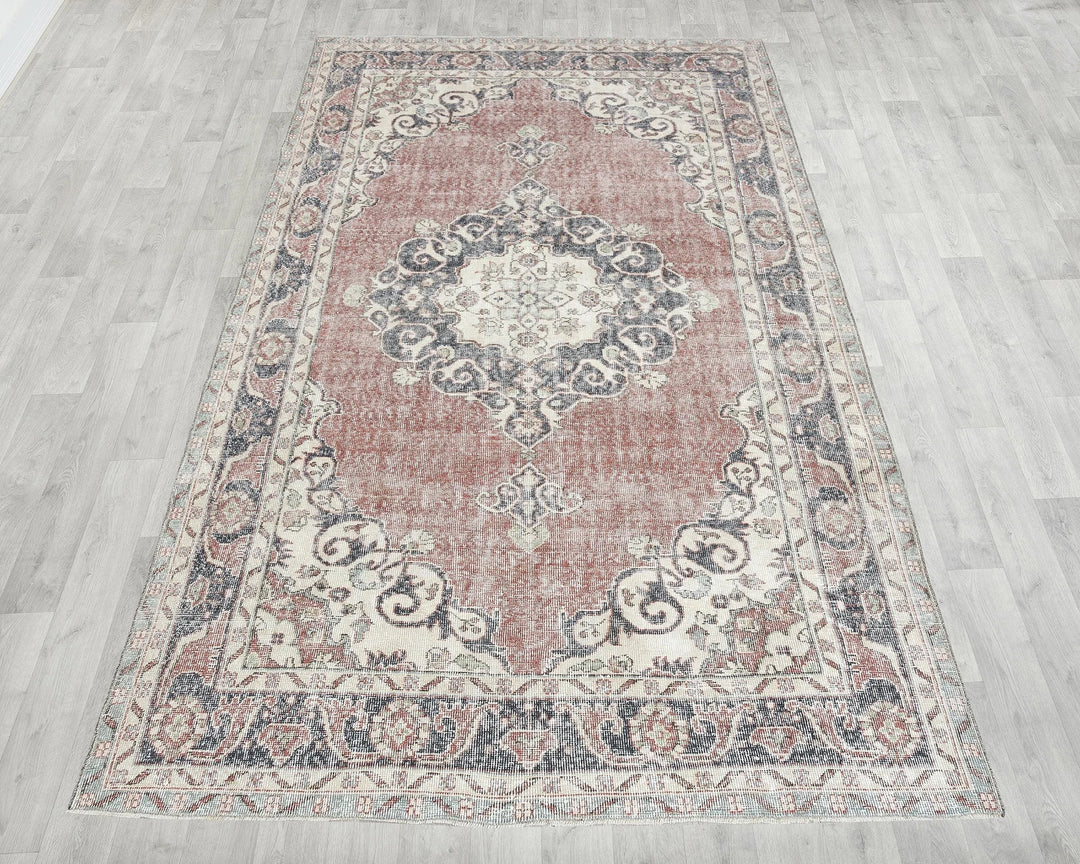 Multicolor Turkish Oushak Rug 6' 4" x 10' 5" Hand-Knotted reverse