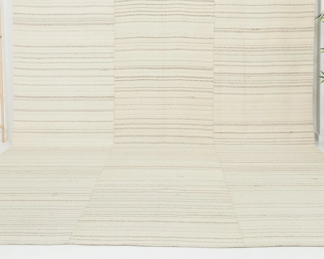 Beige Turkish Kilim Rug 10' x 13'6" Flat-Weave | No. VR24679