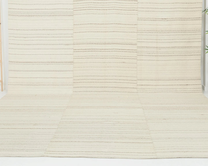 Beige Turkish Kilim Rug 10' x 13'6" Flat-Weave | No. VR24679