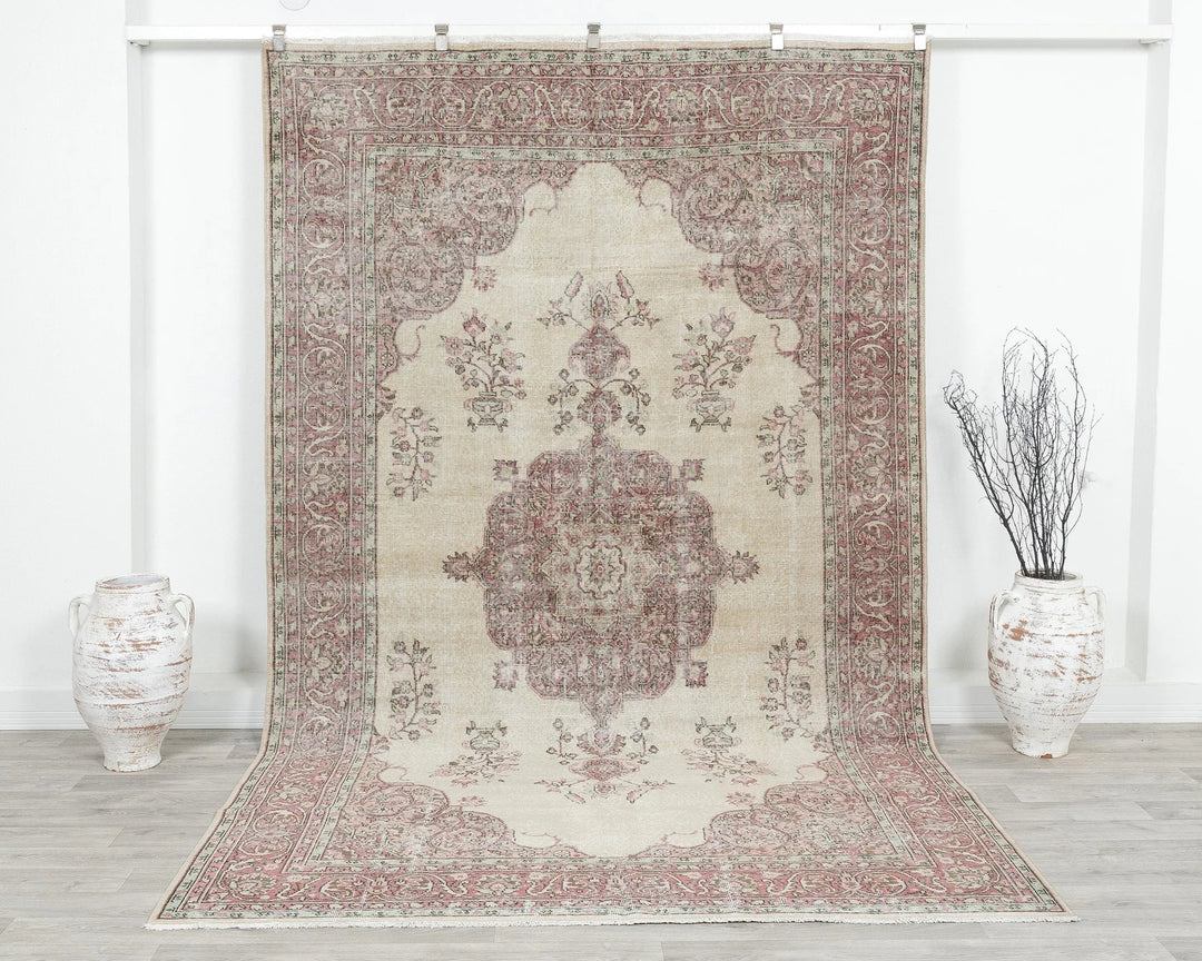 Multicolor Turkish Oushak Rug 6'5" x 10'4" Hand-Knotted | No. VR24793