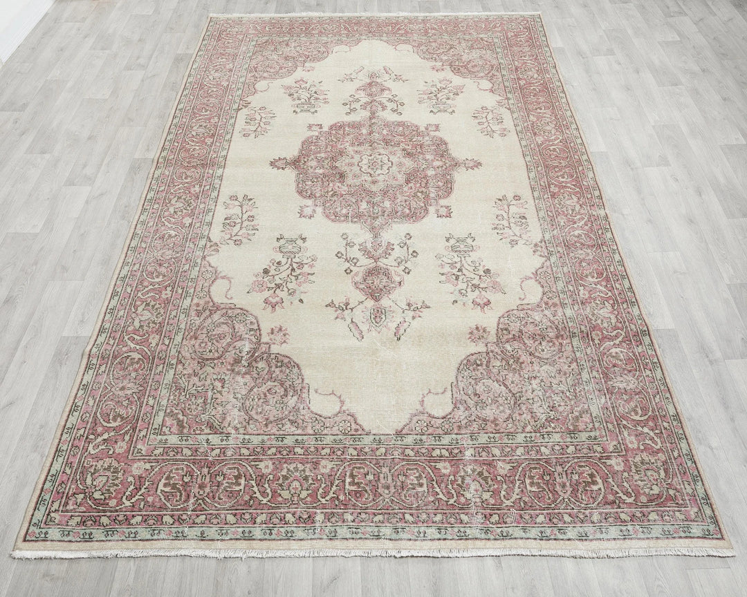 Multicolor Turkish Oushak Rug 6'5" x 10'4" Hand-Knotted | No. VR24793