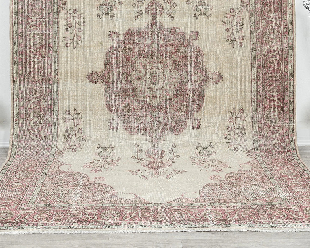 Multicolor Turkish Oushak Rug 6'5" x 10'4" Hand-Knotted | No. VR24793