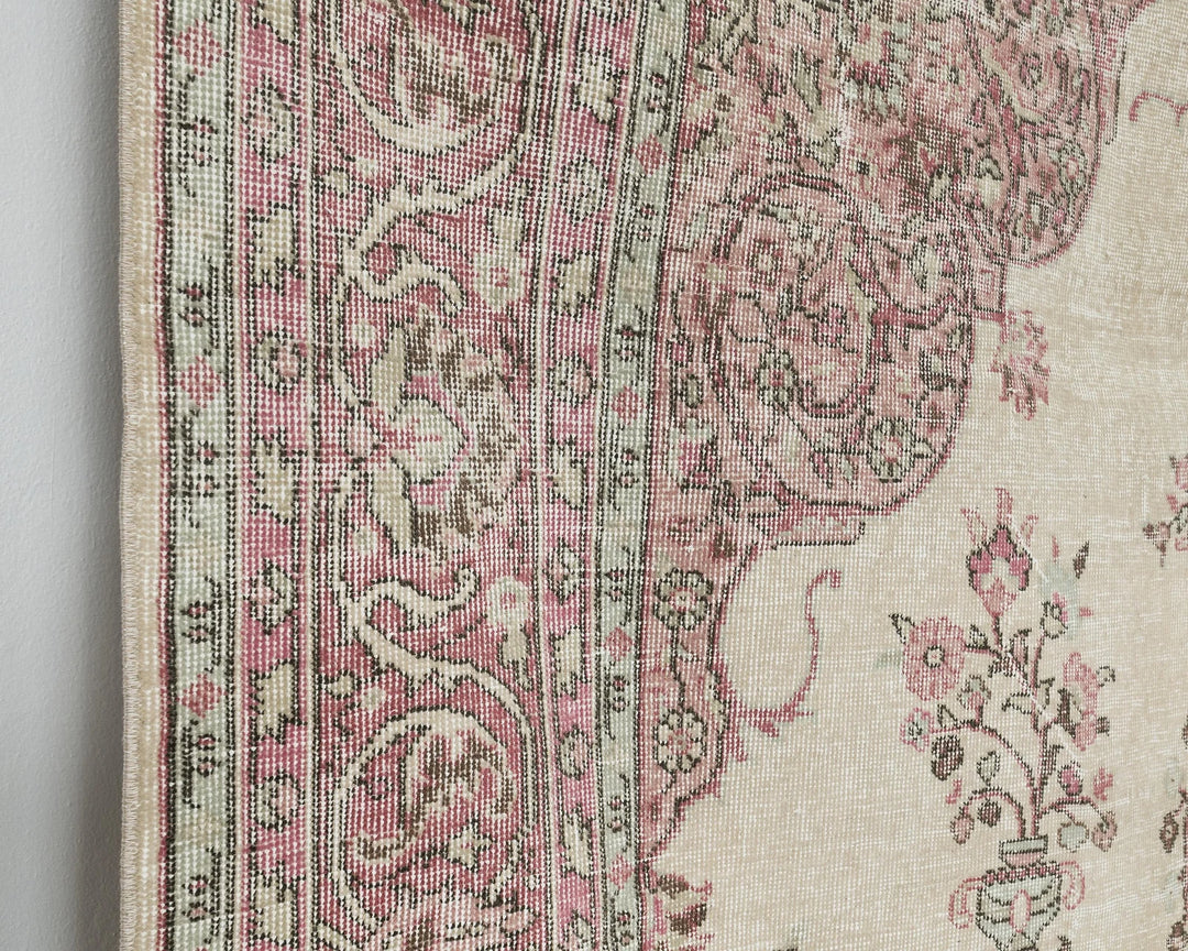 Multicolor Turkish Oushak Rug 6'5" x 10'4" Hand-Knotted | No. VR24793