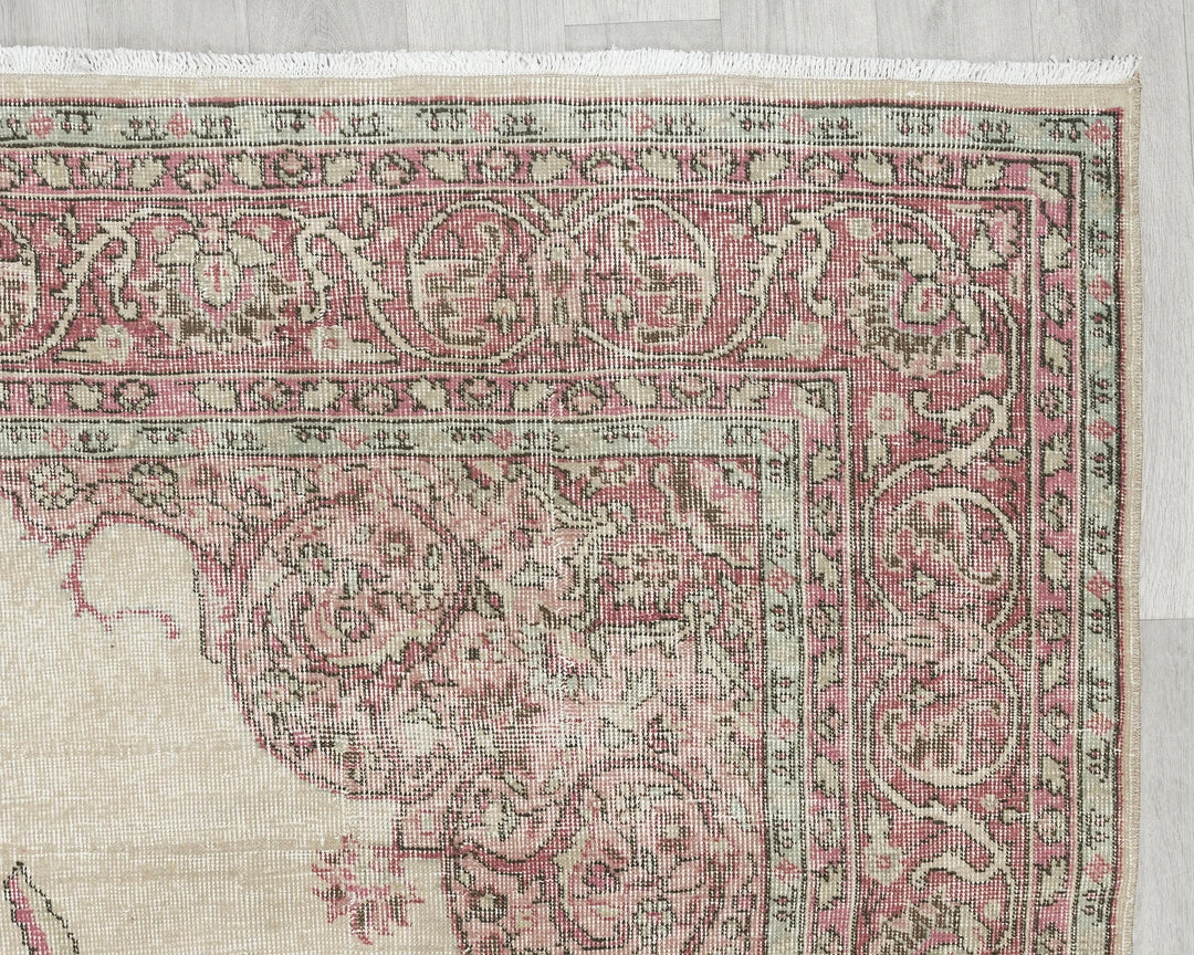 Multicolor Turkish Oushak Rug 6'5" x 10'4" Hand-Knotted | No. VR24793