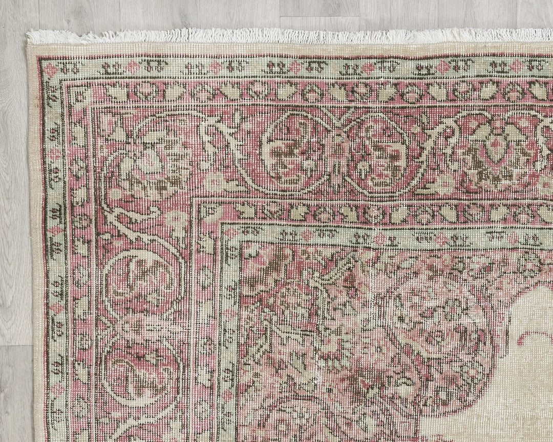Multicolor Turkish Oushak Rug 6'5" x 10'4" Hand-Knotted | No. VR24793