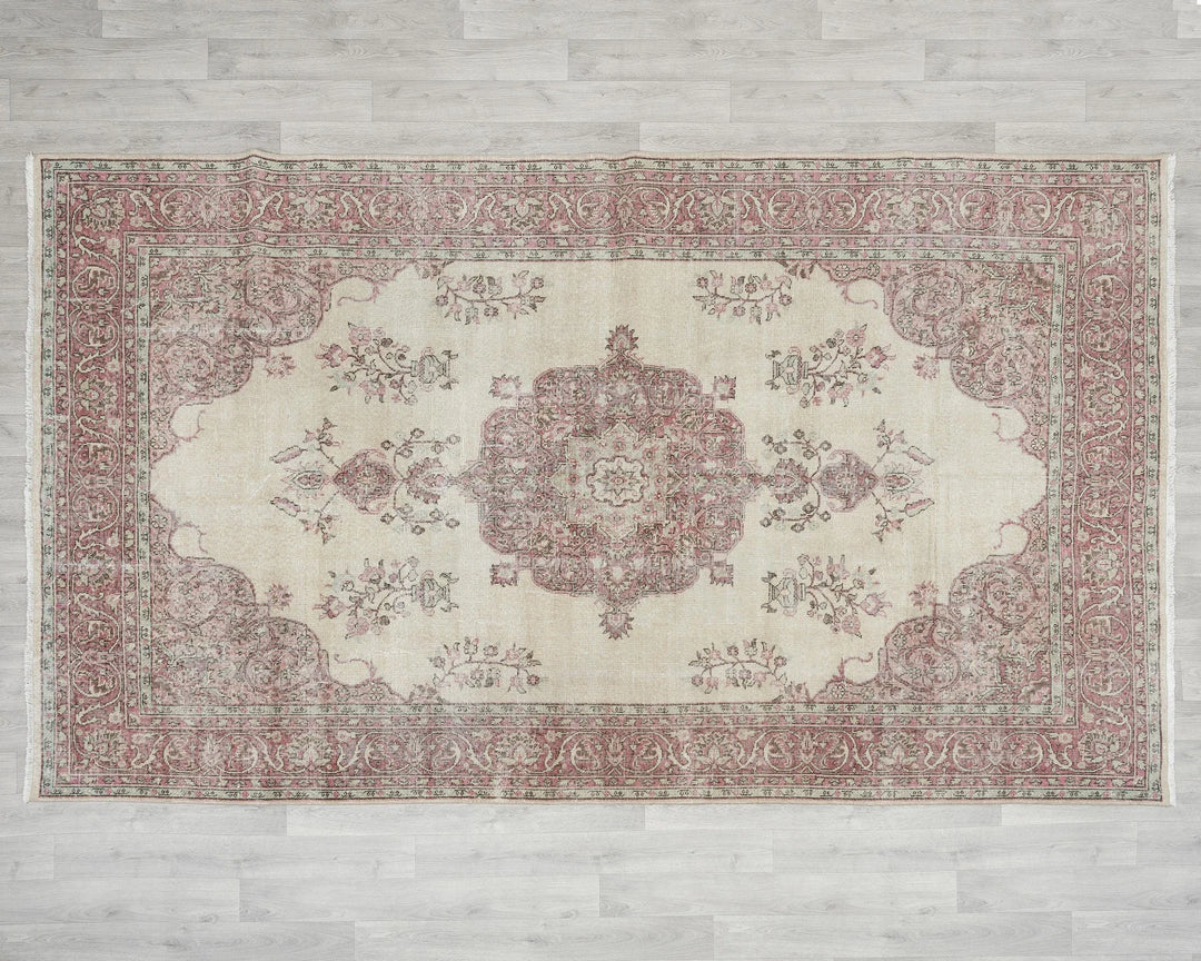 Multicolor Turkish Oushak Rug 6'5" x 10'4" Hand-Knotted | No. VR24793
