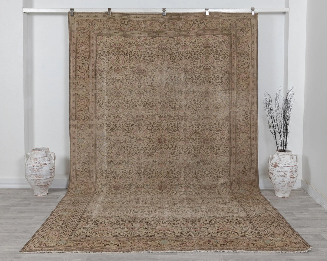 Multicolor Turkish Oushak Rug 7'3" x 11'5" Hand-Knotted | No. VR24826