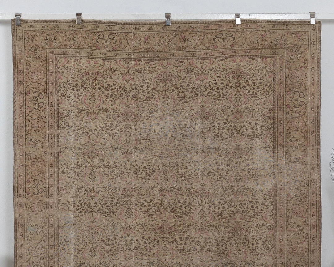Multicolor Turkish Oushak Rug 7'3" x 11'5" Hand-Knotted | No. VR24826