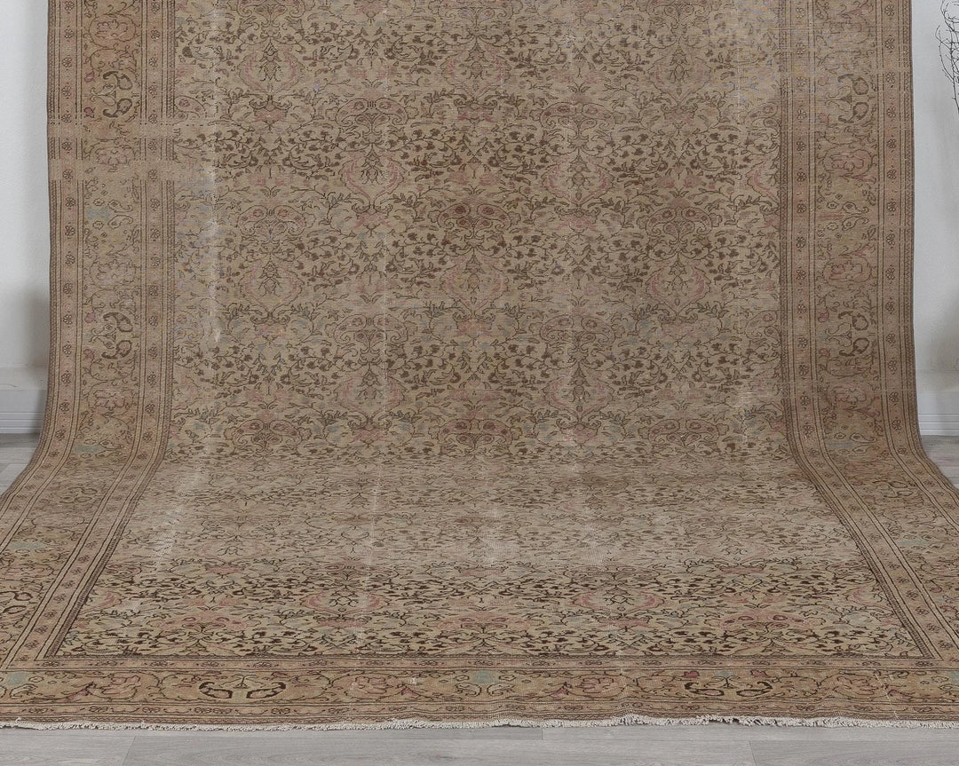 Multicolor Turkish Oushak Rug 7'3" x 11'5" Hand-Knotted | No. VR24826