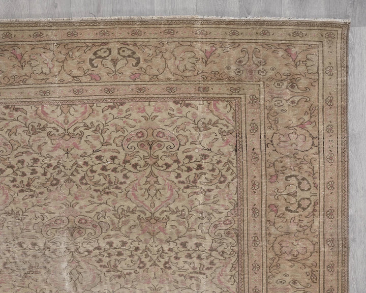 Multicolor Turkish Oushak Rug 7'3" x 11'5" Hand-Knotted | No. VR24826