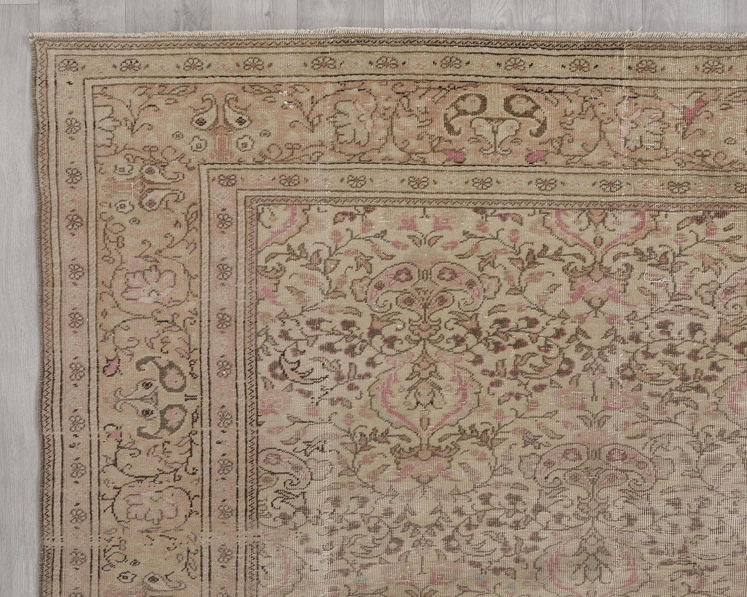 Multicolor Turkish Oushak Rug 7'3" x 11'5" Hand-Knotted | No. VR24826