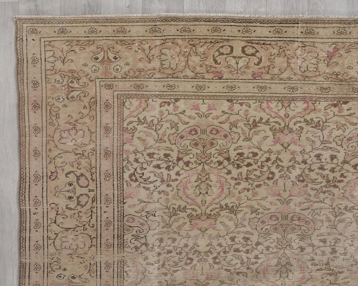 Multicolor Turkish Oushak Rug 7'3" x 11'5" Hand-Knotted | No. VR24826