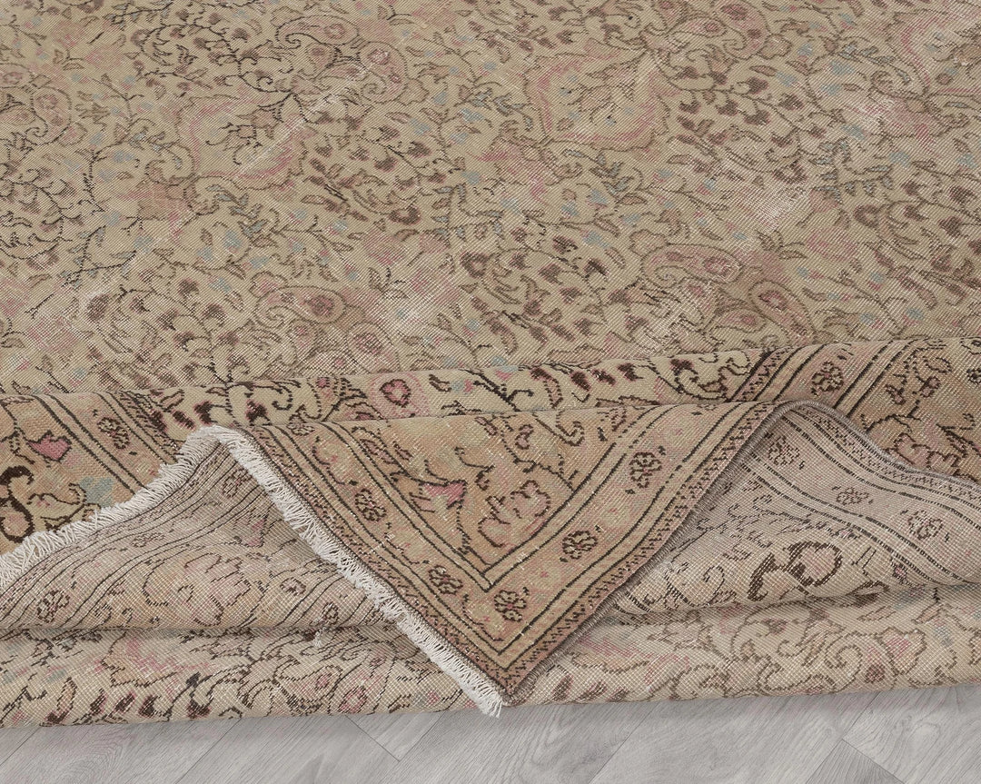 Multicolor Turkish Oushak Rug 7'3" x 11'5" Hand-Knotted | No. VR24826