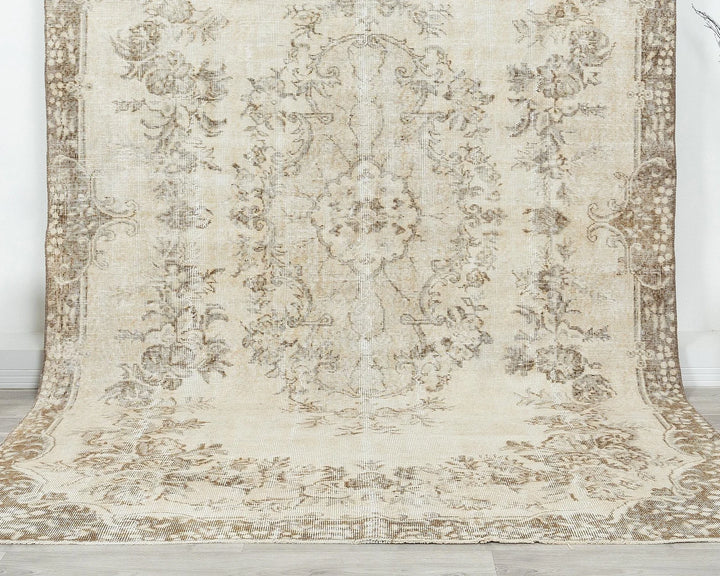 Beige Turkish Oushak Rug 6'1" x 9'11" Hand-Knotted view
