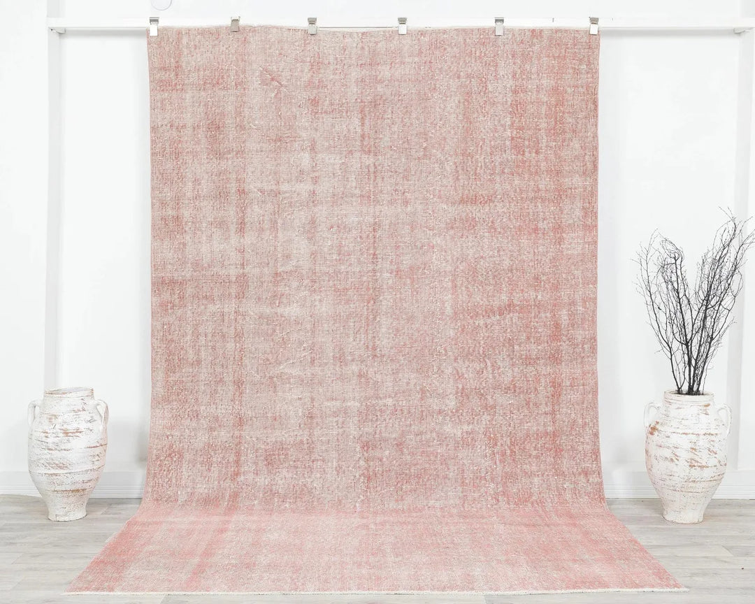 Pink Turkish Oushak Rug 6' 6" x 10' 2" Hand-Knotted | No. VR24862