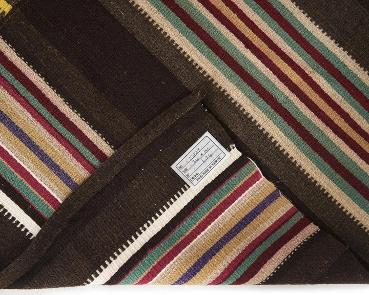 Brown Turkish Kilim Rug 6'5" x 10'6" Flat-Weave | No. VR24987