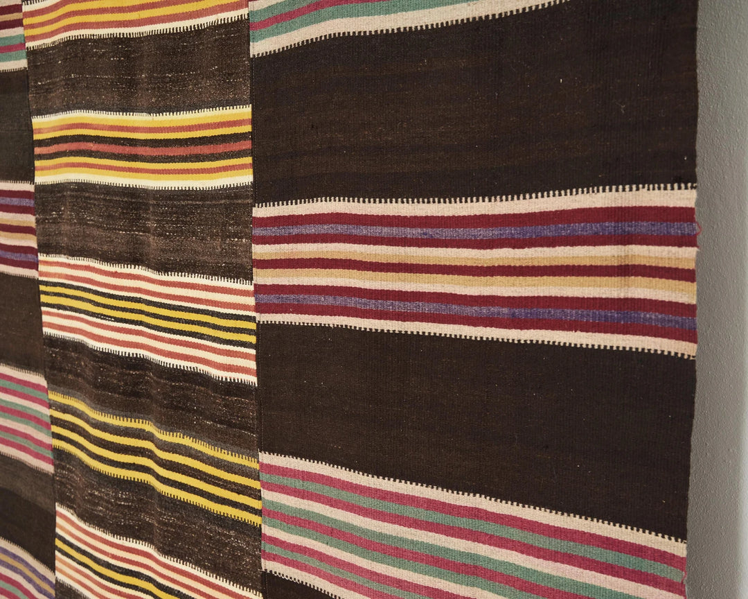 Brown Turkish Kilim Rug 6'5" x 10'6" Flat-Weave | No. VR24987
