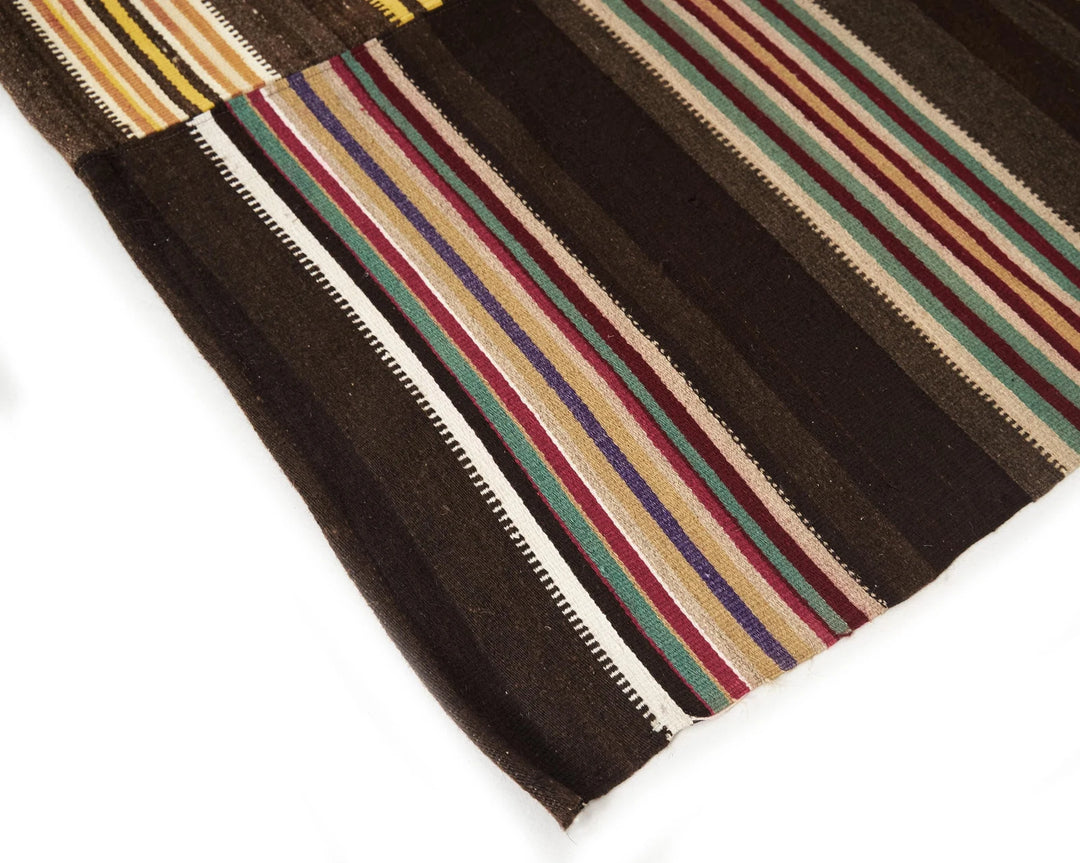 Brown Turkish Kilim Rug 6'5" x 10'6" Flat-Weave | No. VR24987