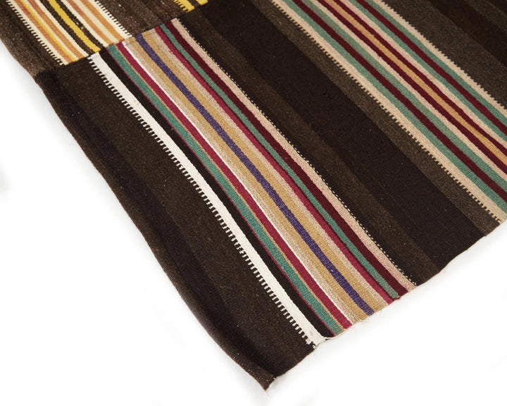 Brown Turkish Kilim Rug 6'5" x 10'6" Flat-Weave | No. VR24987