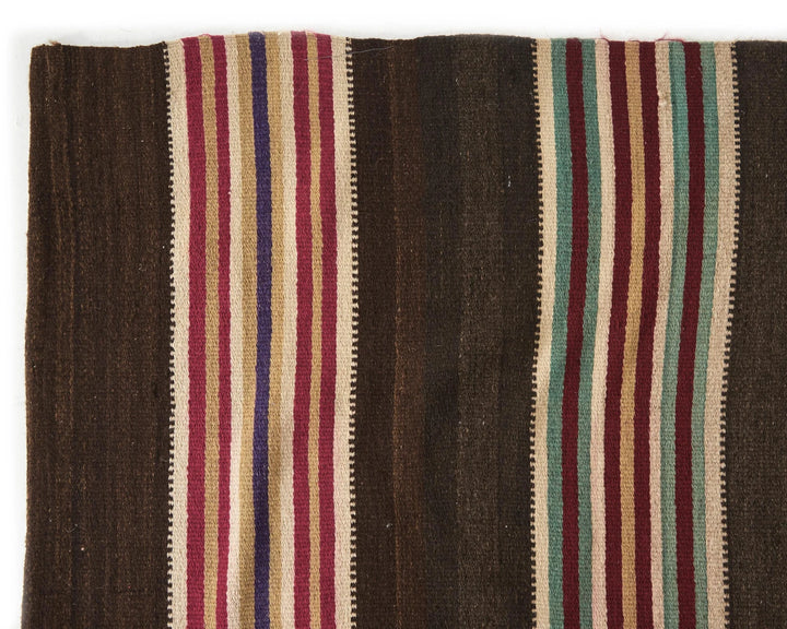 Brown Turkish Kilim Rug 6'5" x 10'6" Flat-Weave | No. VR24987