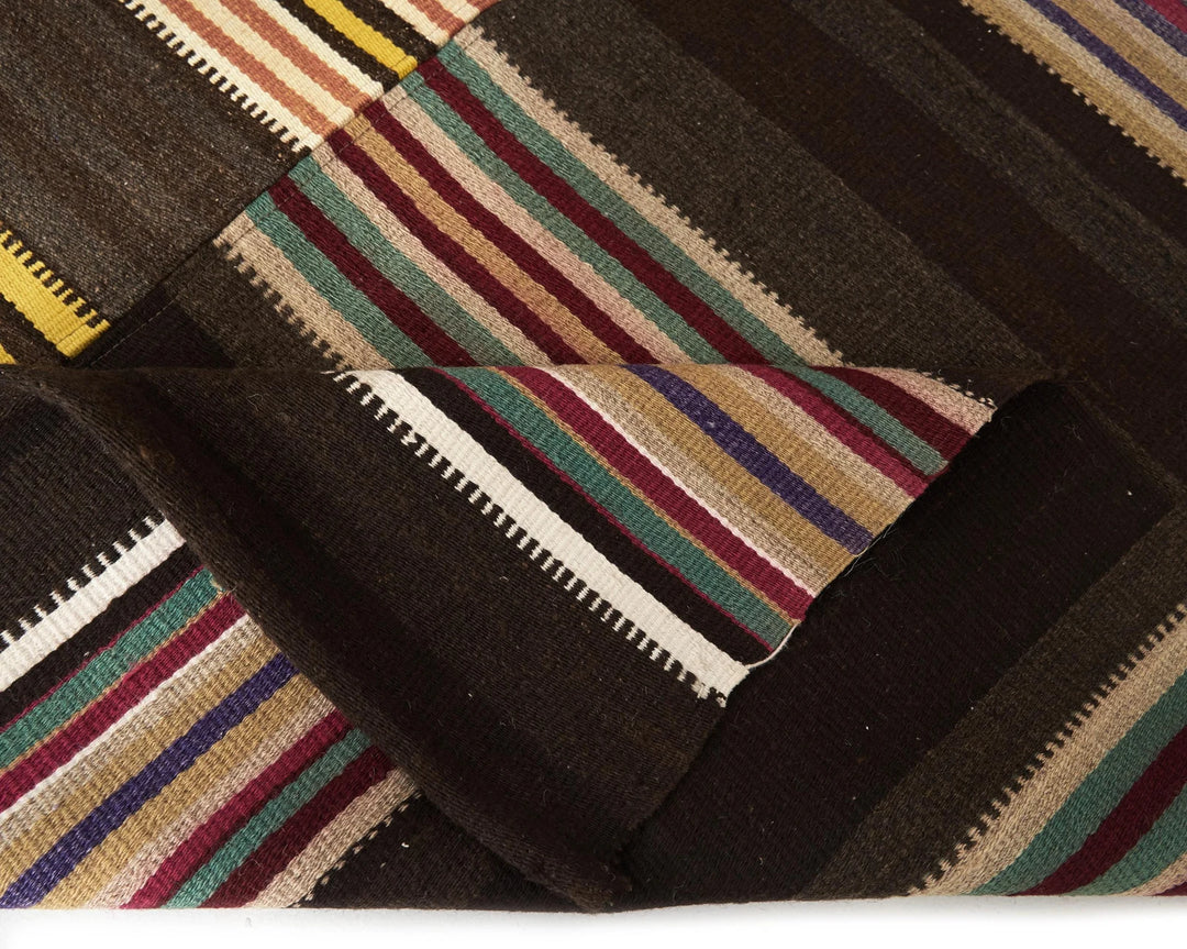 Brown Turkish Kilim Rug 6'5" x 10'6" Flat-Weave | No. VR24987