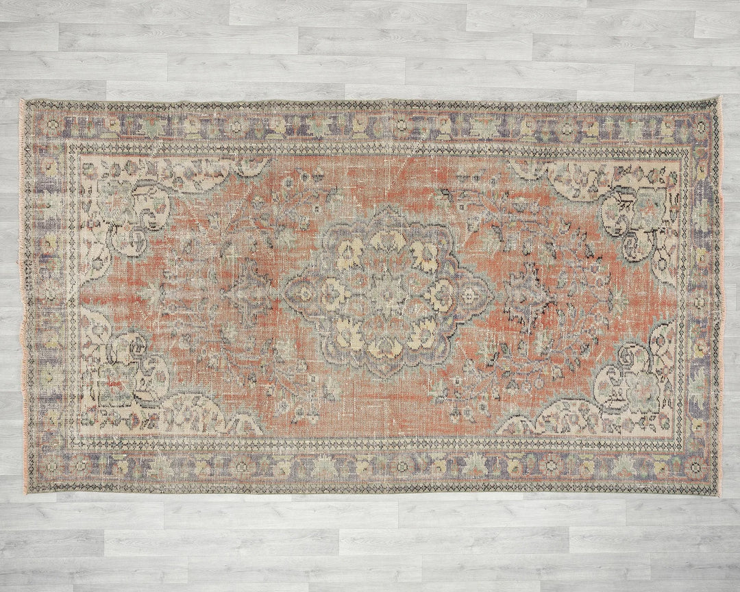Multicolor Turkish Oushak Rug 5' 10" x 9' 10" Hand-Knotted | No. VR24989
