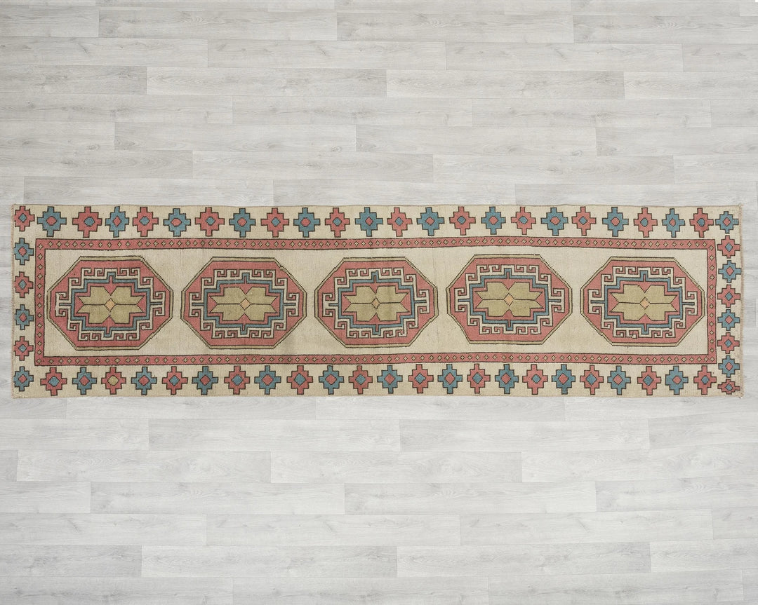 Gray Turkish Oushak Rug 3' 3" x 8' Hand-Knotted | No. VR25055