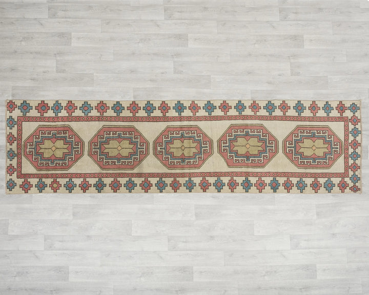 Gray Turkish Oushak Rug 3' 3" x 8' Hand-Knotted | No. VR25055