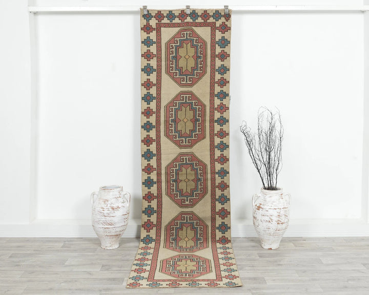 Gray Turkish Oushak Rug 3' 3" x 8' Hand-Knotted | No. VR25055