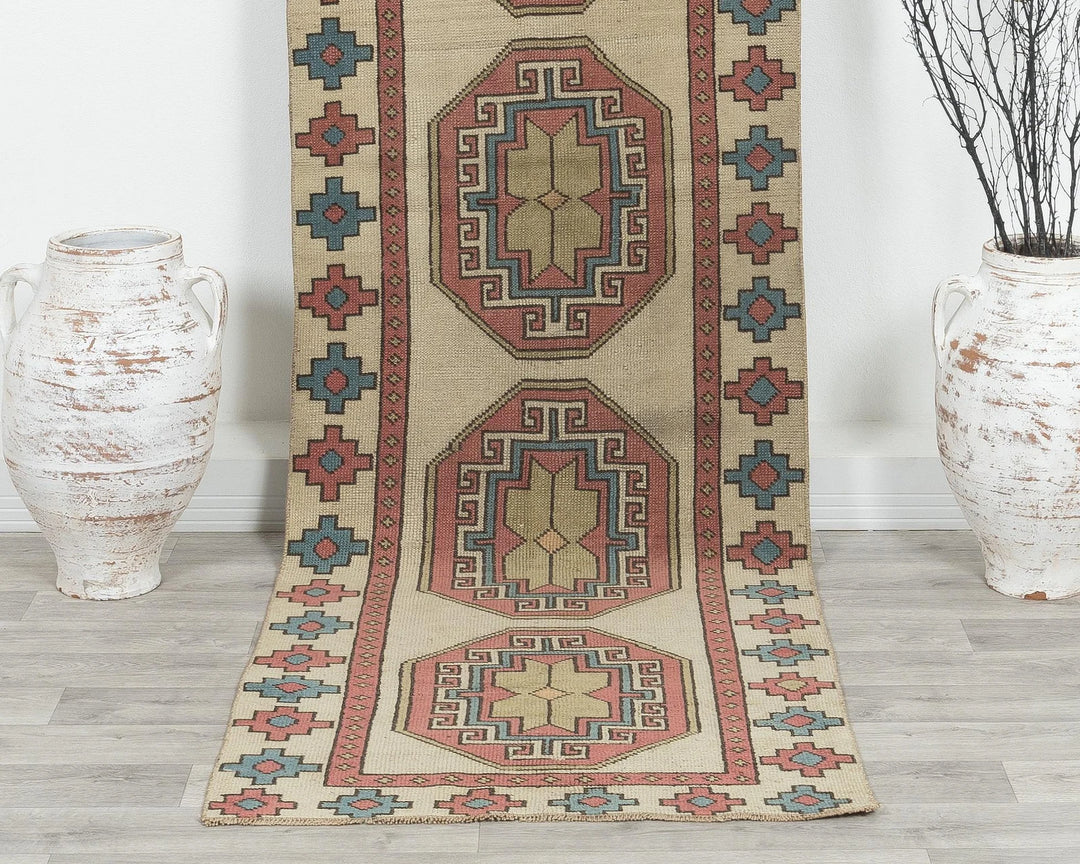 Gray Turkish Oushak Rug 3' 3" x 8' Hand-Knotted | No. VR25055