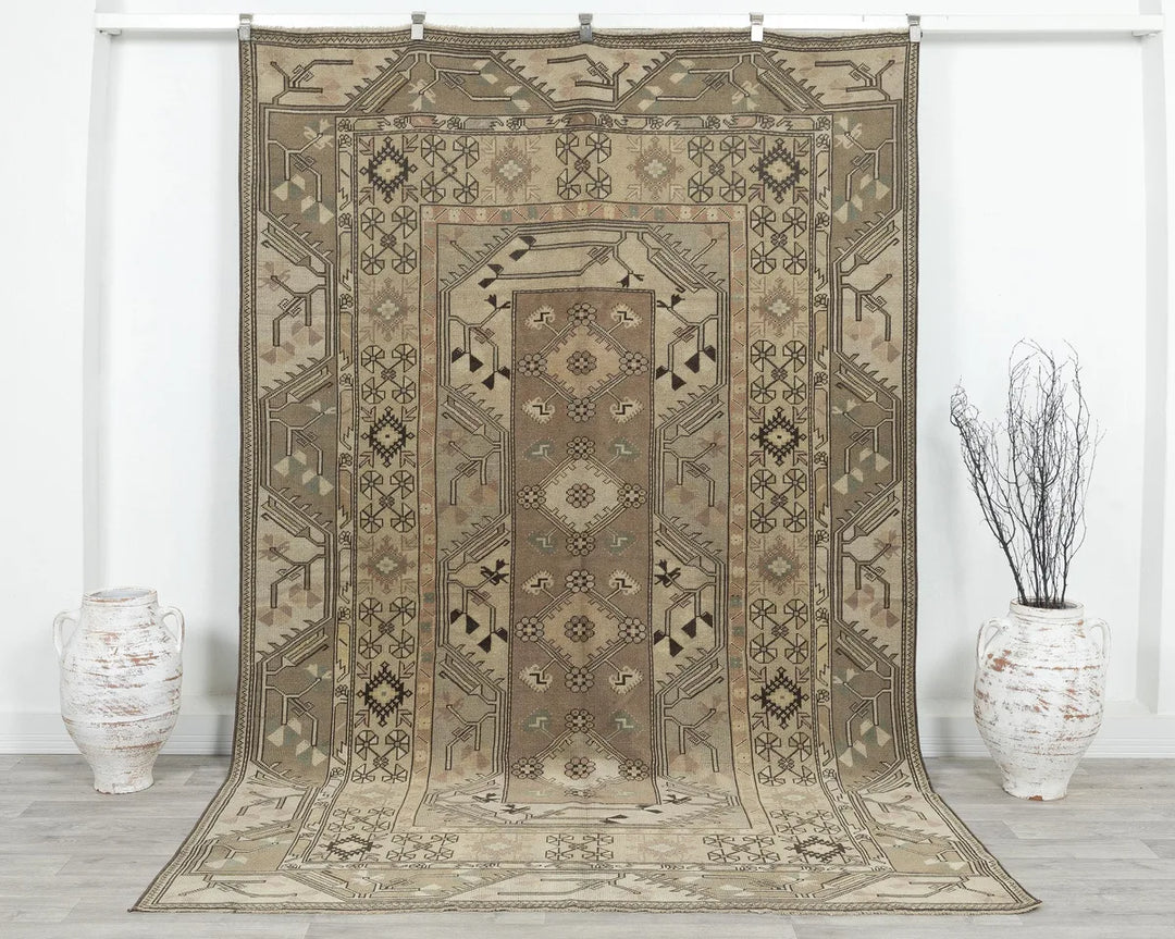 Multicolor Turkish Oushak Rug 6'2" x 9'6" Hand-Knotted | No. VR25086