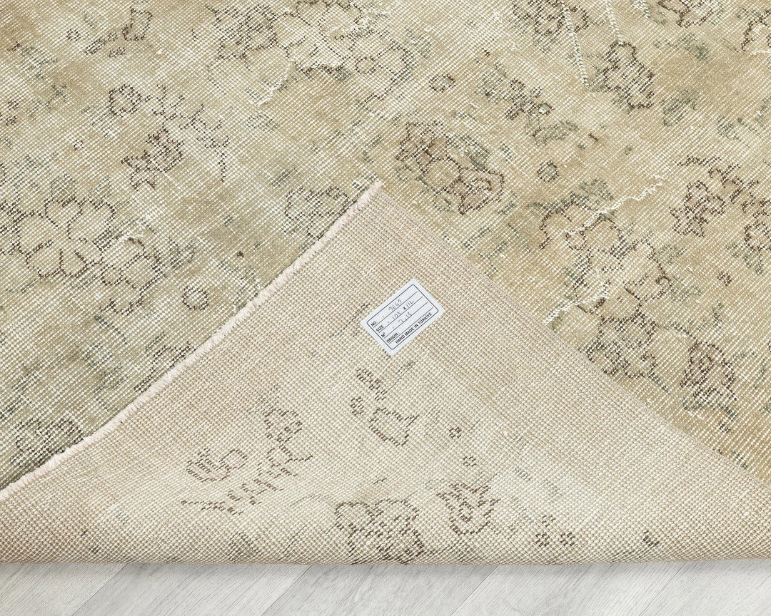 Beige Turkish Oushak Rug 6'5" x 3'8" Hand-Knotted | No. VR25140