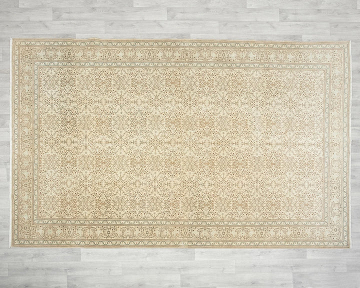 Beige Turkish Oushak Rug 6'5" x 9'10" Hand-Knotted | No. VR25239