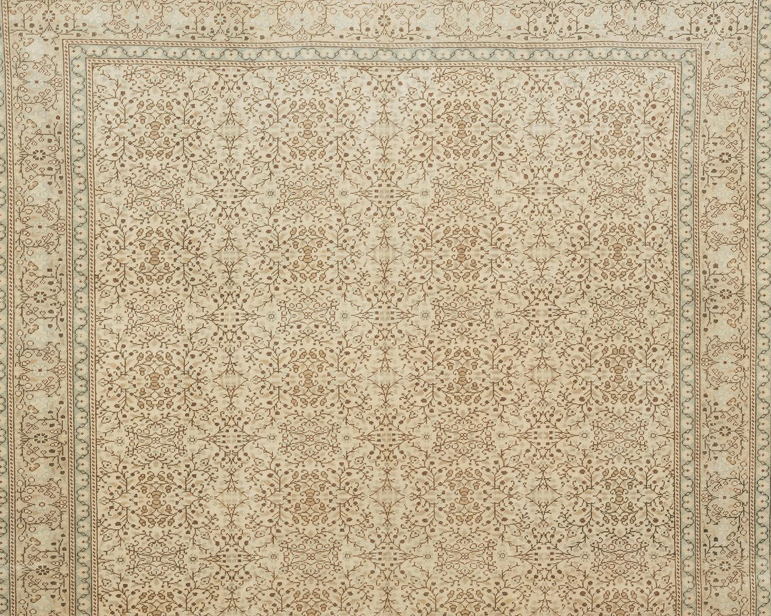 Beige Turkish Oushak Rug 6'5" x 9'10" Hand-Knotted | No. VR25239